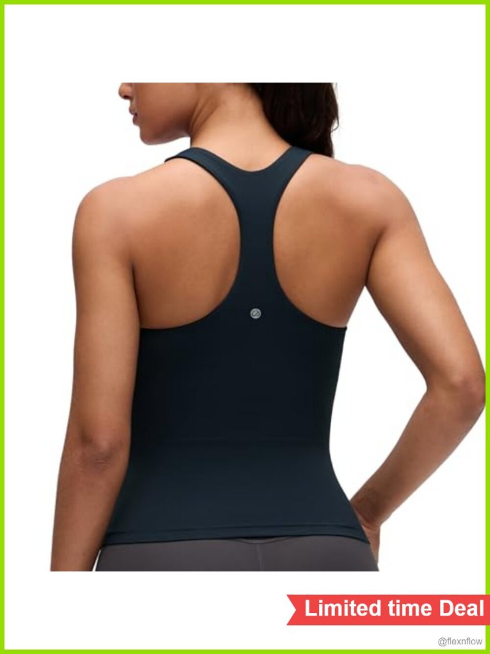 Butterluxe Racerback Tank Top with Built-In Bra Removable Pads